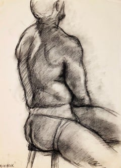 Vintage Untitled (Renaissance Male Nude Figure Study), 1964, Ian Hornak — Drawing