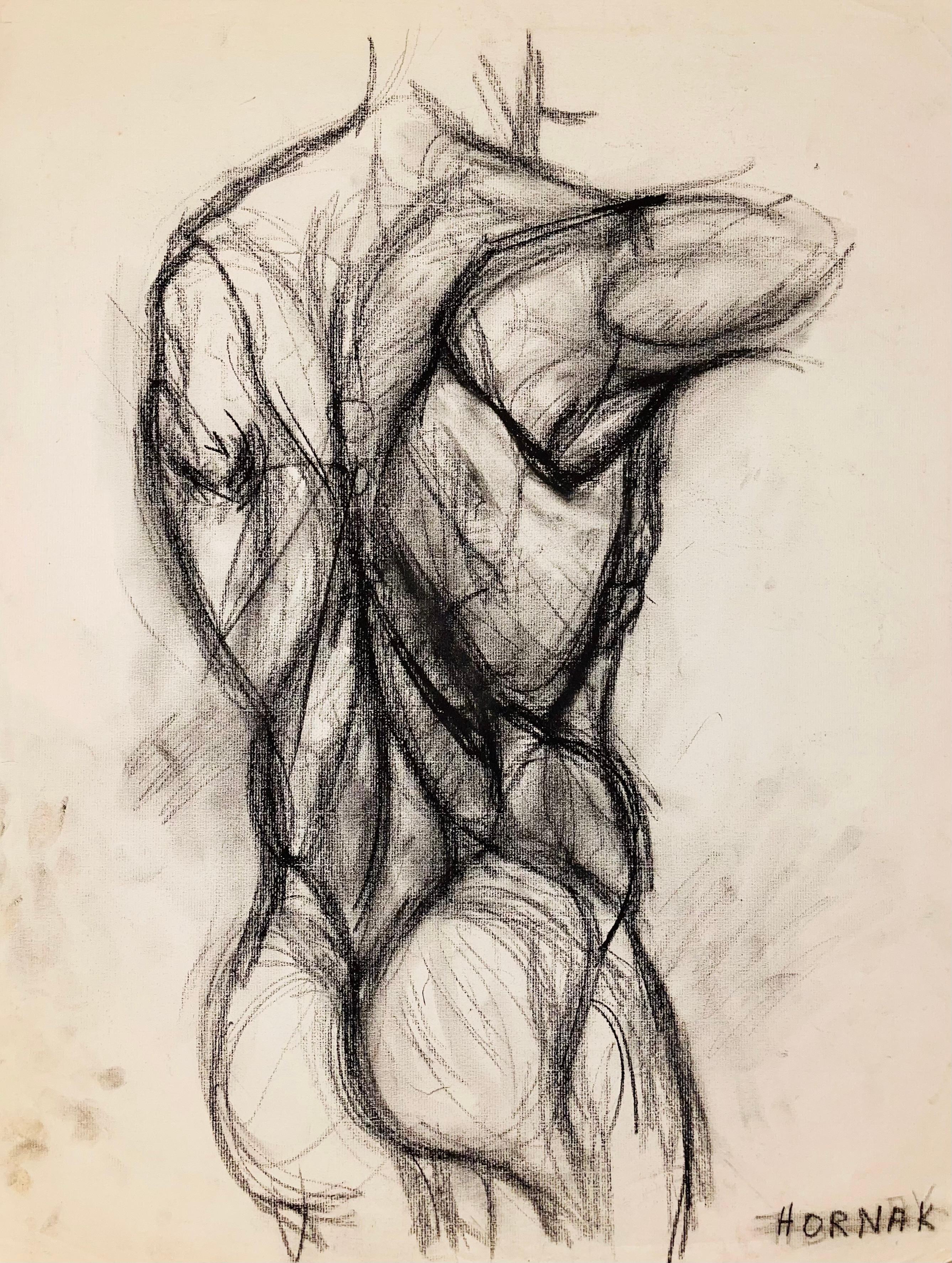 Untitled (Renaissance Male Nude Figure Study), 1964, Ian Hornak — Drawing