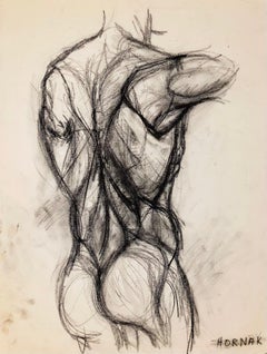 Vintage Untitled (Renaissance Male Nude Figure Study), 1964, Ian Hornak — Drawing