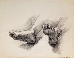 Ohne Titel (Studie einer männlichen Fußfigur aus der Renaissance), 1964, Ian Hornak - Zeichnung