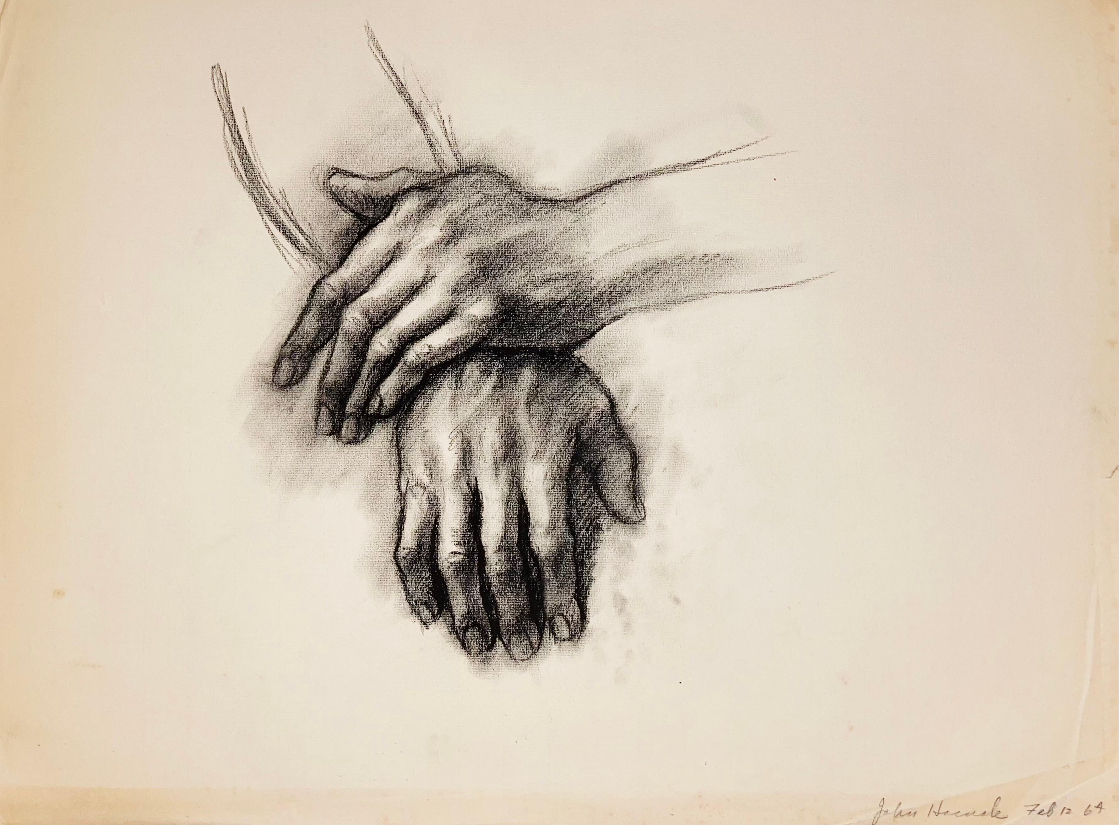 Sans titre (étude de la main d'un homme de la Renaissance), 1964, Ian Hornak - Dessin