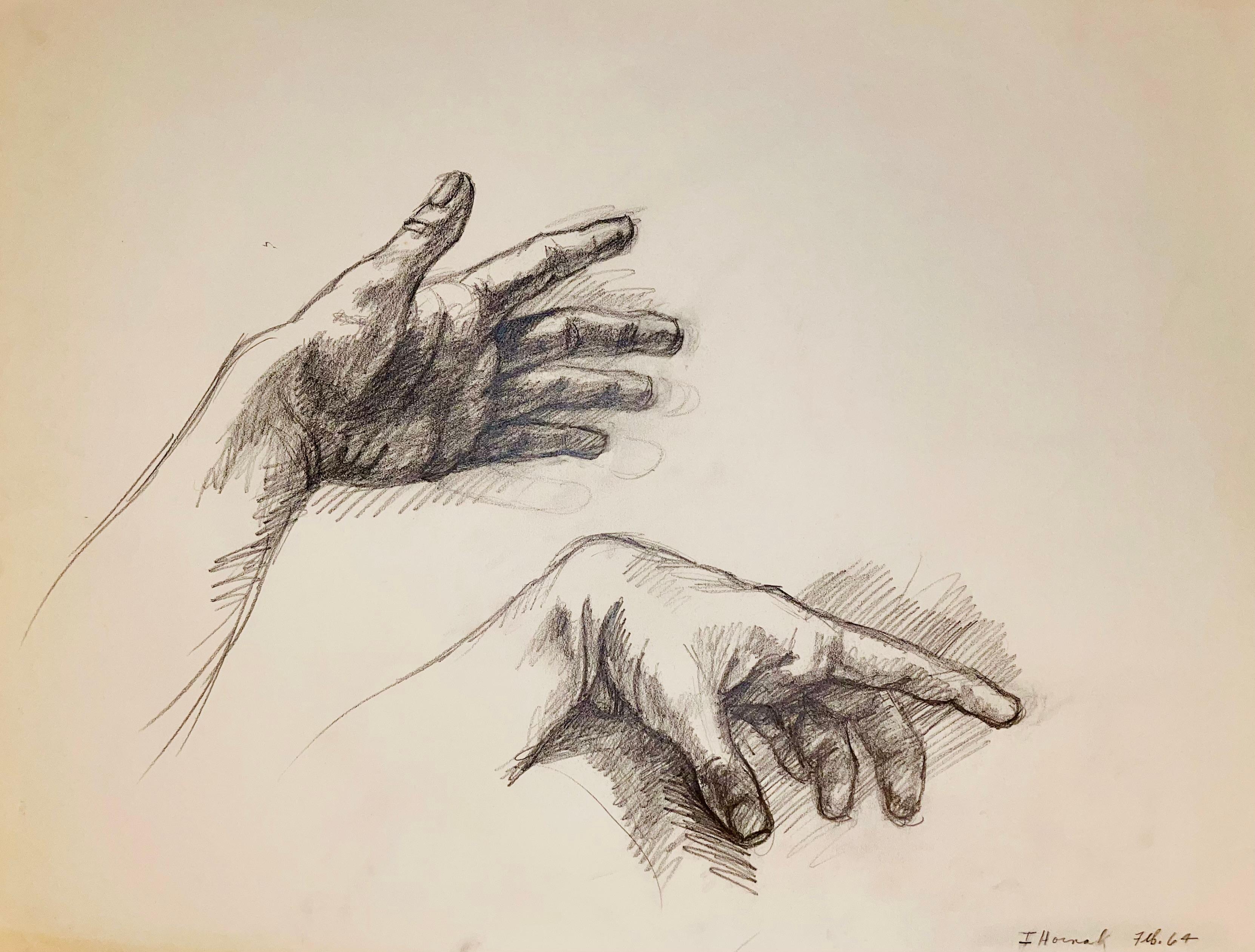 Untitled (Renaissance Male Hand Figure Study), 1964, Ian Hornak — Drawing
