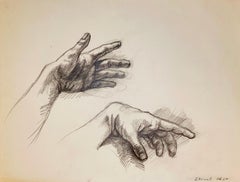 Sans titre (étude de la main d'un homme de la Renaissance), 1964, Ian Hornak - Dessin