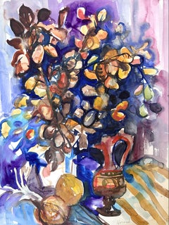 Ian Hornak, Floral Still Life with Decorative Vase, Circa 1963