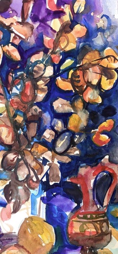 Ian Hornak, Floral Still Life with Decorative Vase, Circa 1963