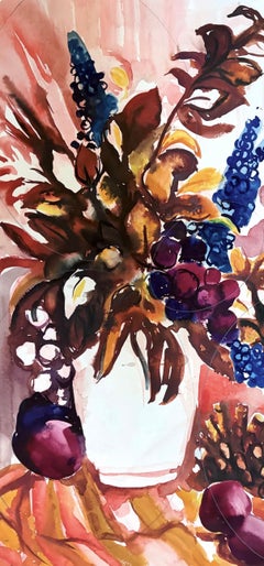 Ian Hornak, Bodegón otoñal con uvas y piña, circa 1963