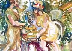 Ian Hornak, Garden Conversation with Seated Figure, circa 1963