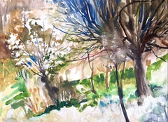 Ian Hornak, Woodland Landscape with Trees and Spring Foliage, Circa 1963