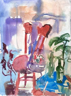Ian Hornak, Interior with Chair and Potted Plants, Circa 1963