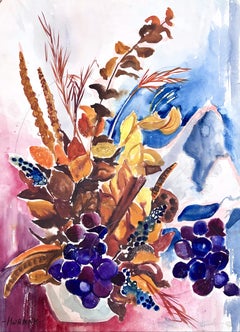 Ian Hornak, Autumn Harvest Arrangement with Grapes, Circa 1963
