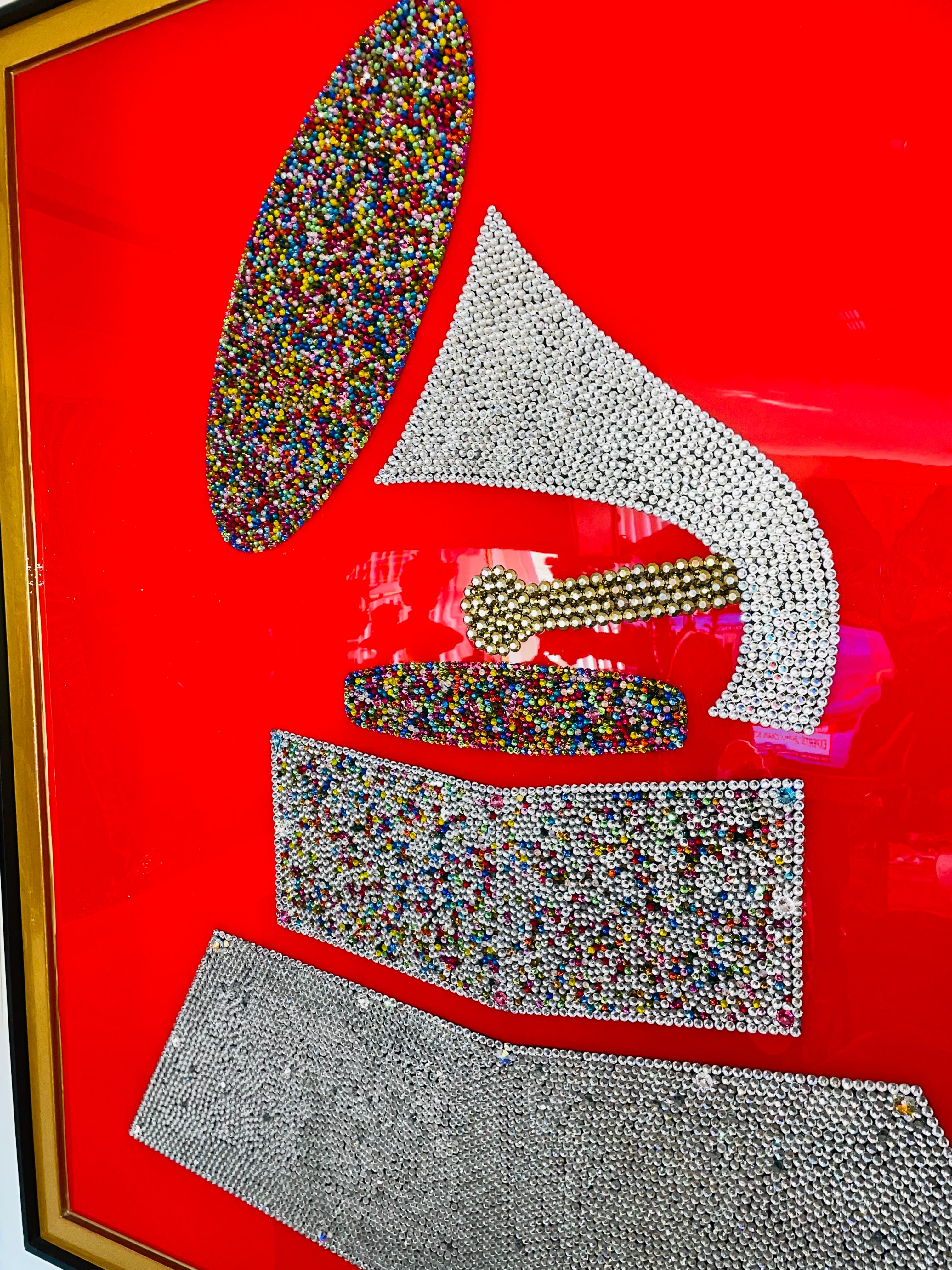 The Grand Grammy (Œuvre d'art originale au collage avec plus de 10 000 cristaux Swarovski et tchèques) en vente 8