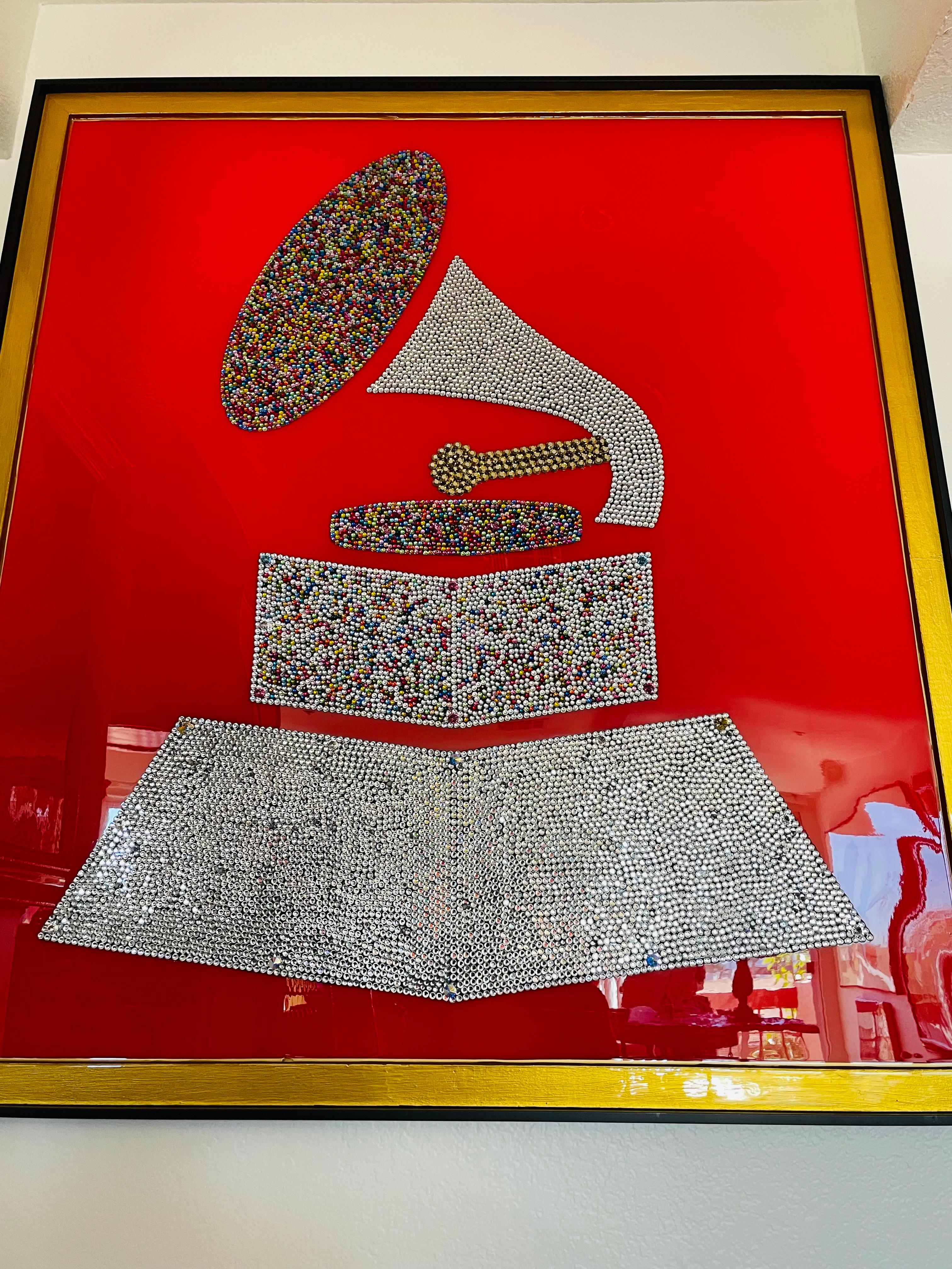 The Grand Grammy (Œuvre d'art originale au collage avec plus de 10 000 cristaux Swarovski et tchèques) en vente 11