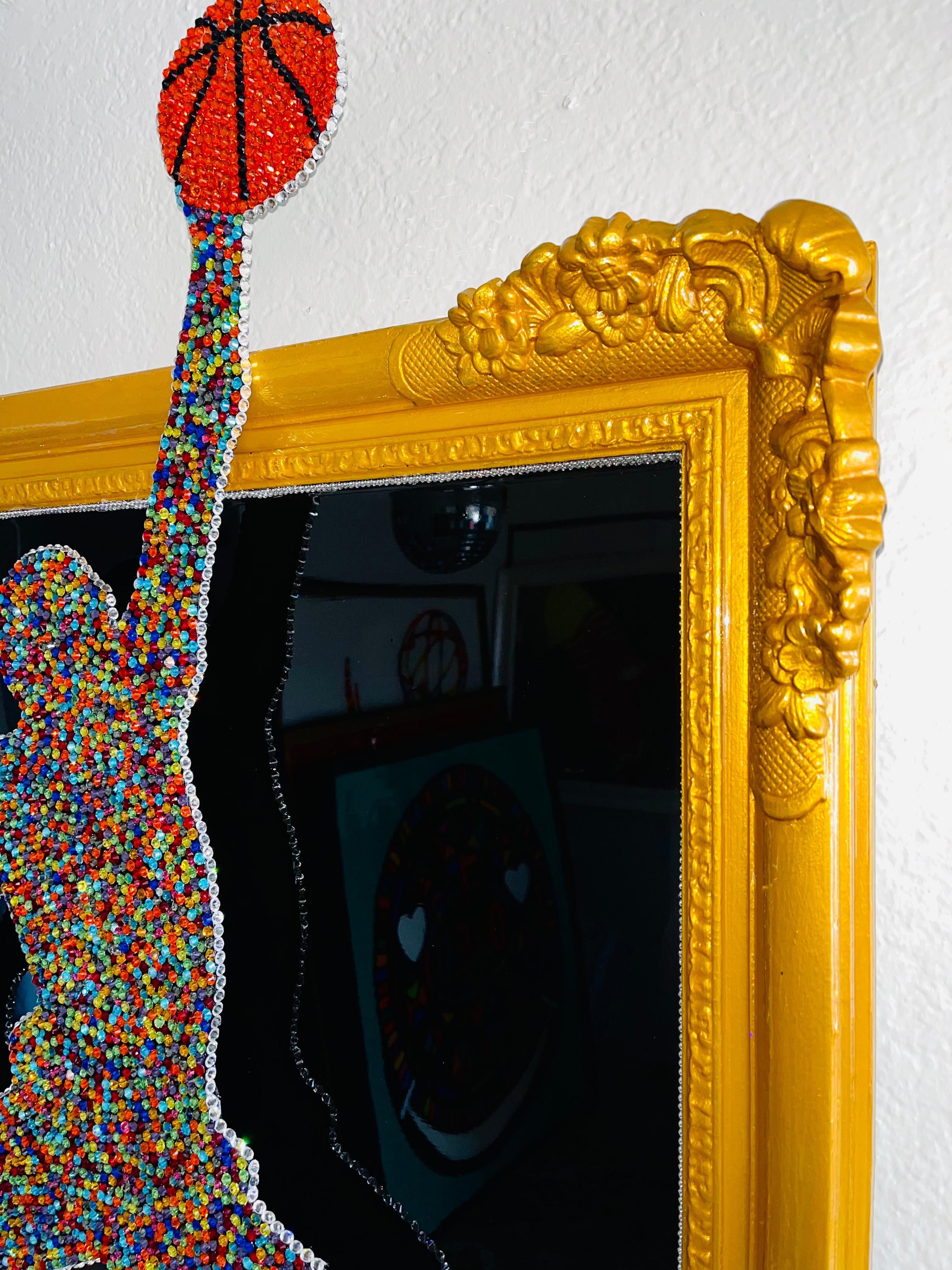 Michael Jordan: Basketball Art (Original And One Of A Kind Swarovski Piece)    - Contemporary Sculpture by Mauro Oliveira