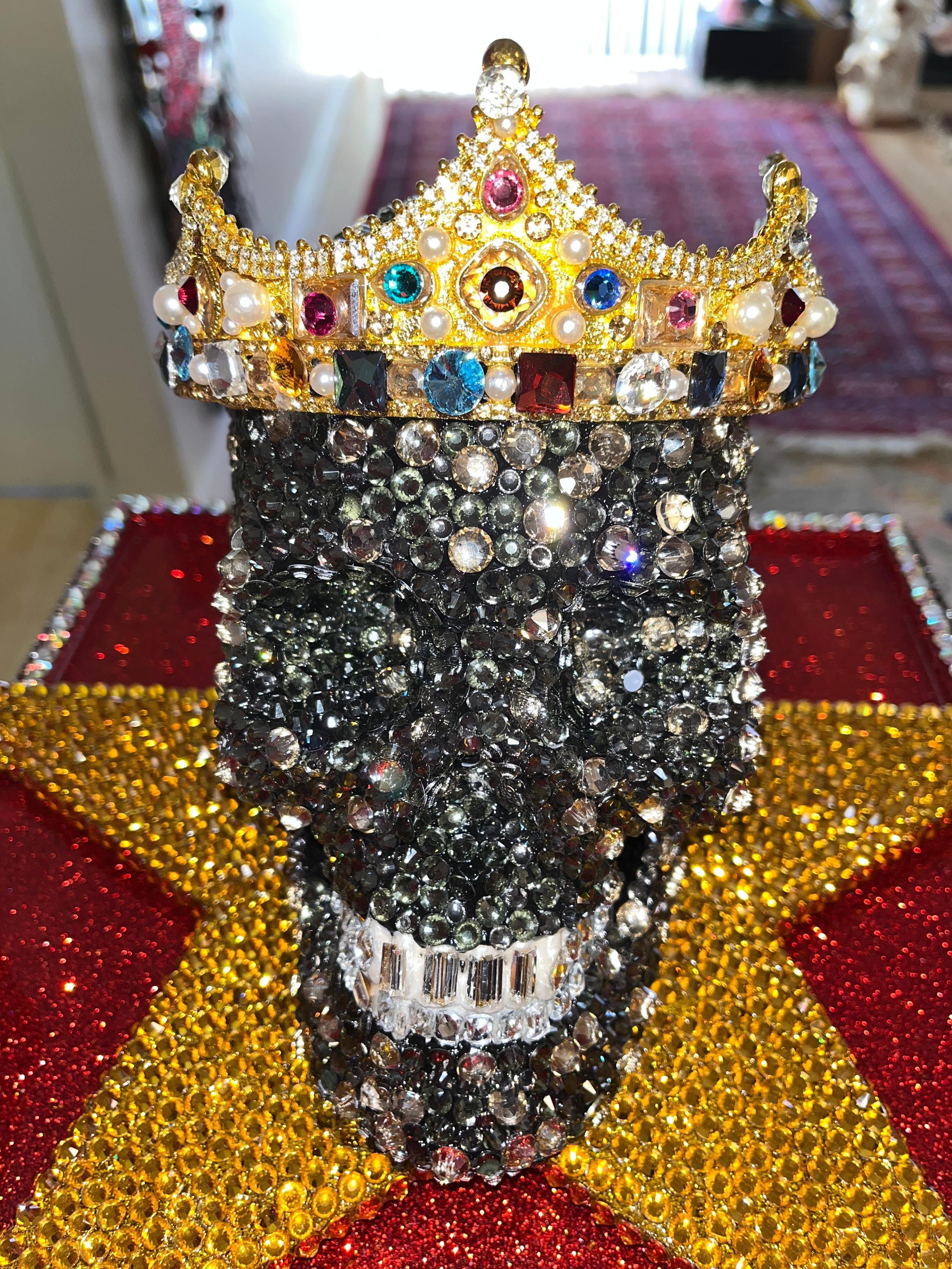 SIDNEY POITIER: Hollywood Trailblazer Prince! Orig.Swarovski Skull+Base+Crown    For Sale 2