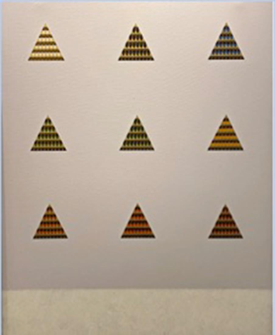 "Nine Forms (White), " Acrylic, Gold and Silver Leaf on Canvas - Minimalist