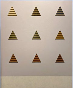 "Nine Forms (White)," Acrylic, Gold and Silver Leaf on Canvas - Minimalist