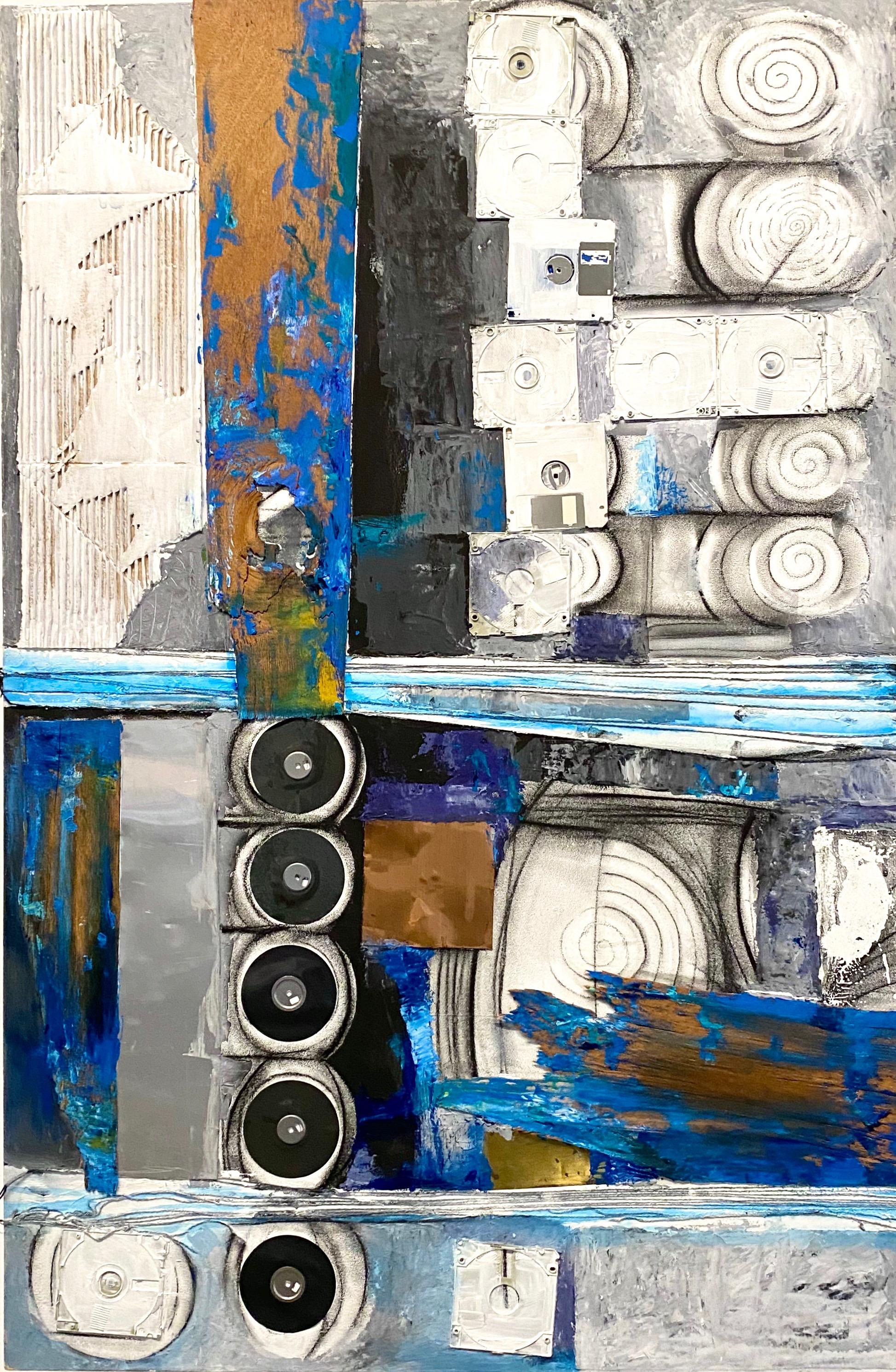 Abstract Painting di Vichoke Mukdamanee - "Impronta di Buddha I", Tecnica mista e acrilico su legno - Pittura astratta