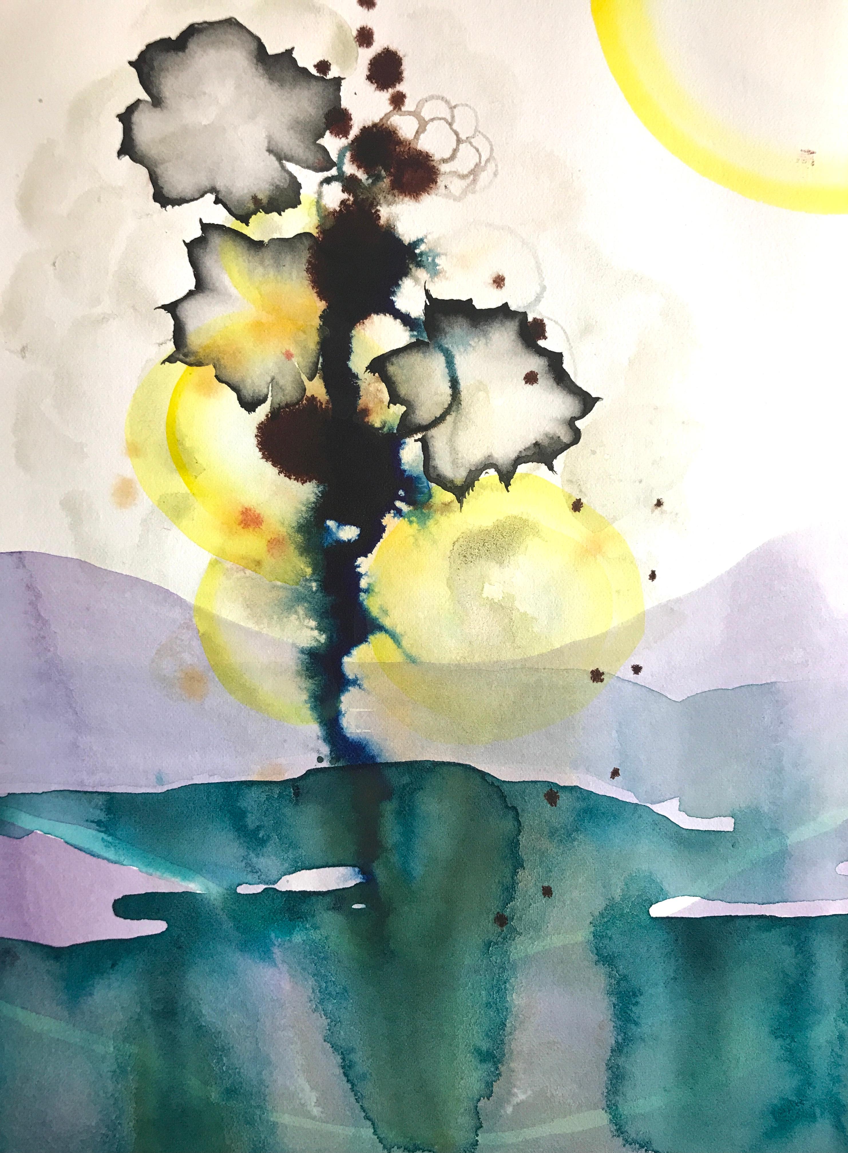 Grayson Chandler Abstract Drawing - "Hydrozoa Study", Watercolor, Abstract, Contemporary Art, Emerging Artist