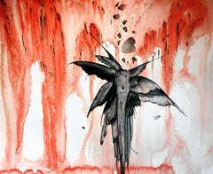 „Seraph“, Aquarell, Abstrakt, zeitgenössische Kunst, aufstrebender Künstler