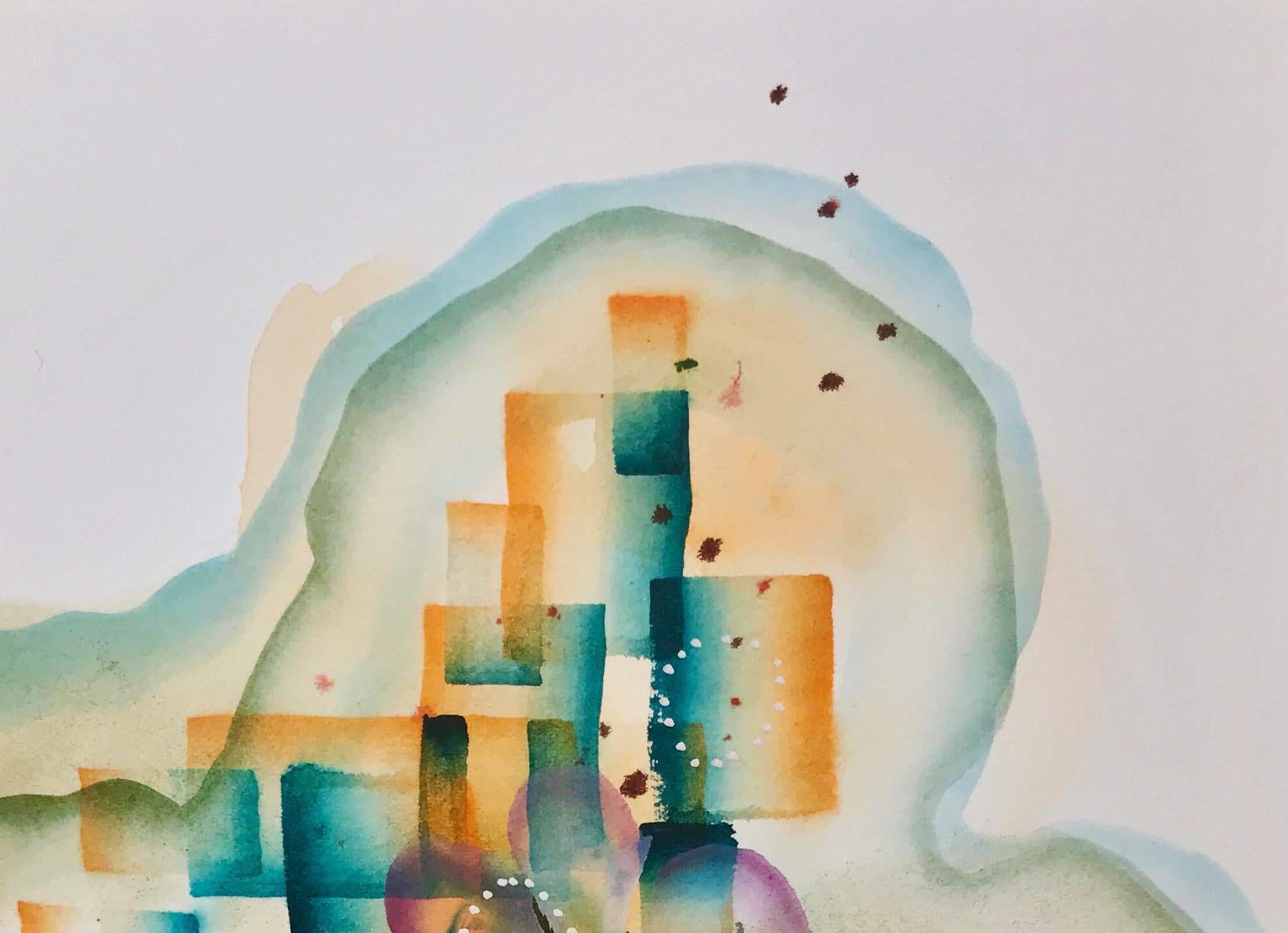 « Terra Study », aquarelle, abstrait, art contemporain, artiste émergent - Abstrait Art par Grayson Chandler