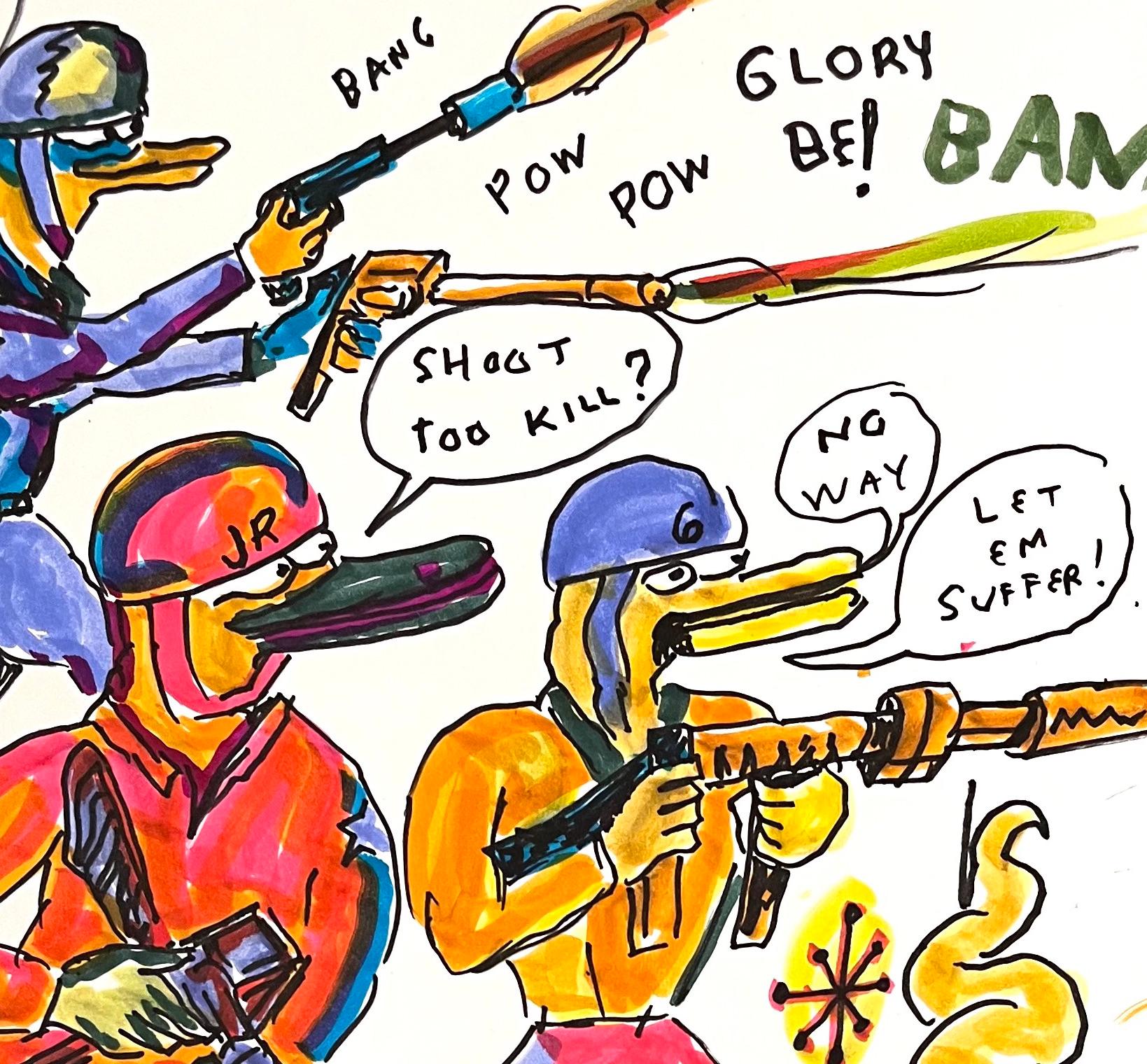 Daniel Johnston was a prolific visual artist and musician. He gained a cult following in the 1990s when Kurt Cobain wore a T-shirt with the artist’s frog illustration from his Hi, How Are You (1983) album cover to the MTV Video Music Awards.