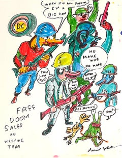 Quand it is All Forever - Drawing on Paper, Outsider Artist, Duck Wars