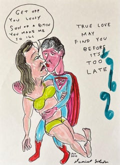Get Off You Lousy Son of a Bitch, Ink Drawing on Paper, Outsider Pop Artist