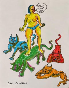 Great is Our God - Daniel Johnston, Ink Drawing on Paper, Outsider Pop Artist