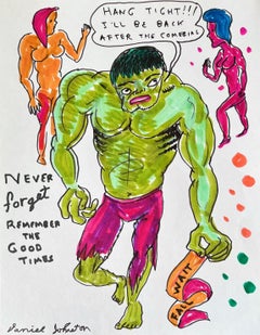 Hang Tight - Daniel Johnston, Ink Drawing on Paper, Outsider Pop Artist