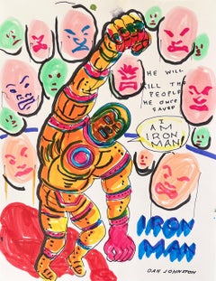 He Will Kill the People He Once Saved - Johnston, Ink Drawing, Outsider Pop Art