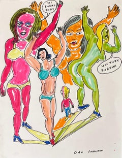 Hi Everybody  - Daniel Johnston, Ink Drawing on Paper, Outsider Pop Artist
