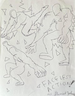 I Am The Hulk - Johnston, Two-Sided Ink Drawing on Paper, Outsider Pop Artist