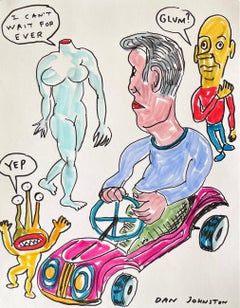 I Can't Wait For Ever - Daniel Johnston, Ink Drawing on Paper, Outsider Pop Art