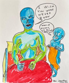 I Wish You Were Never Born - Daniel Johnston, Drawing, Outsider Pop Artist