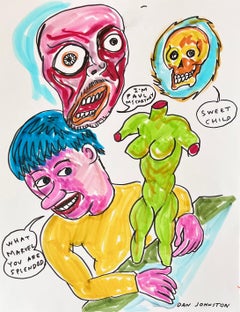 I'm Paul McCartney - Daniel Johnston, Ink Drawing on Paper, Outsider Pop Artist