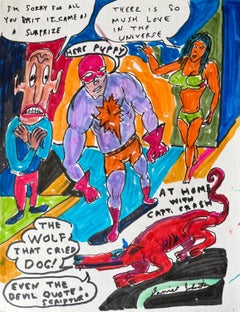I'm Sorry For All - Daniel Johnston, Ink Drawing on Paper, Outsider Pop Artist