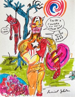 I'm Sorry - Daniel Johnston, Ink Drawing on Paper, Outsider Pop Artist