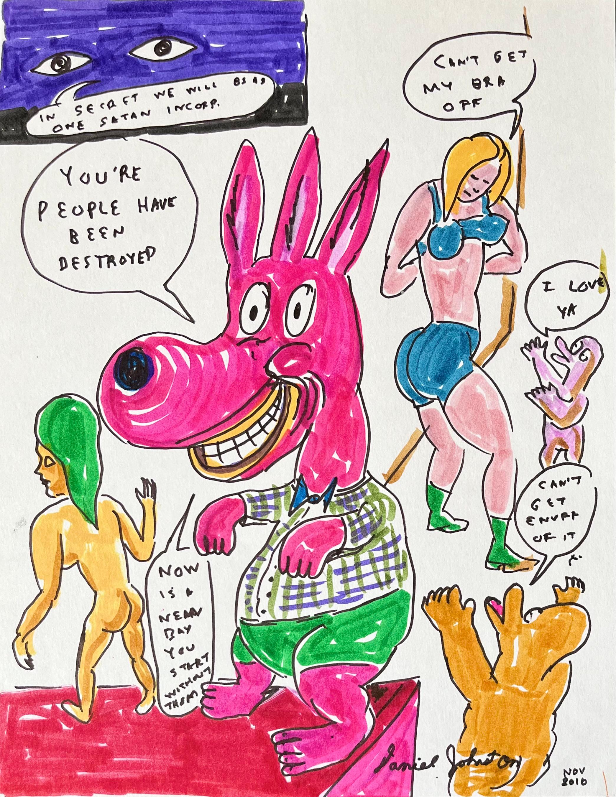 In Secret We Will Be As One, Daniel Johnston, Drawing on Paper, Outsider Pop Art