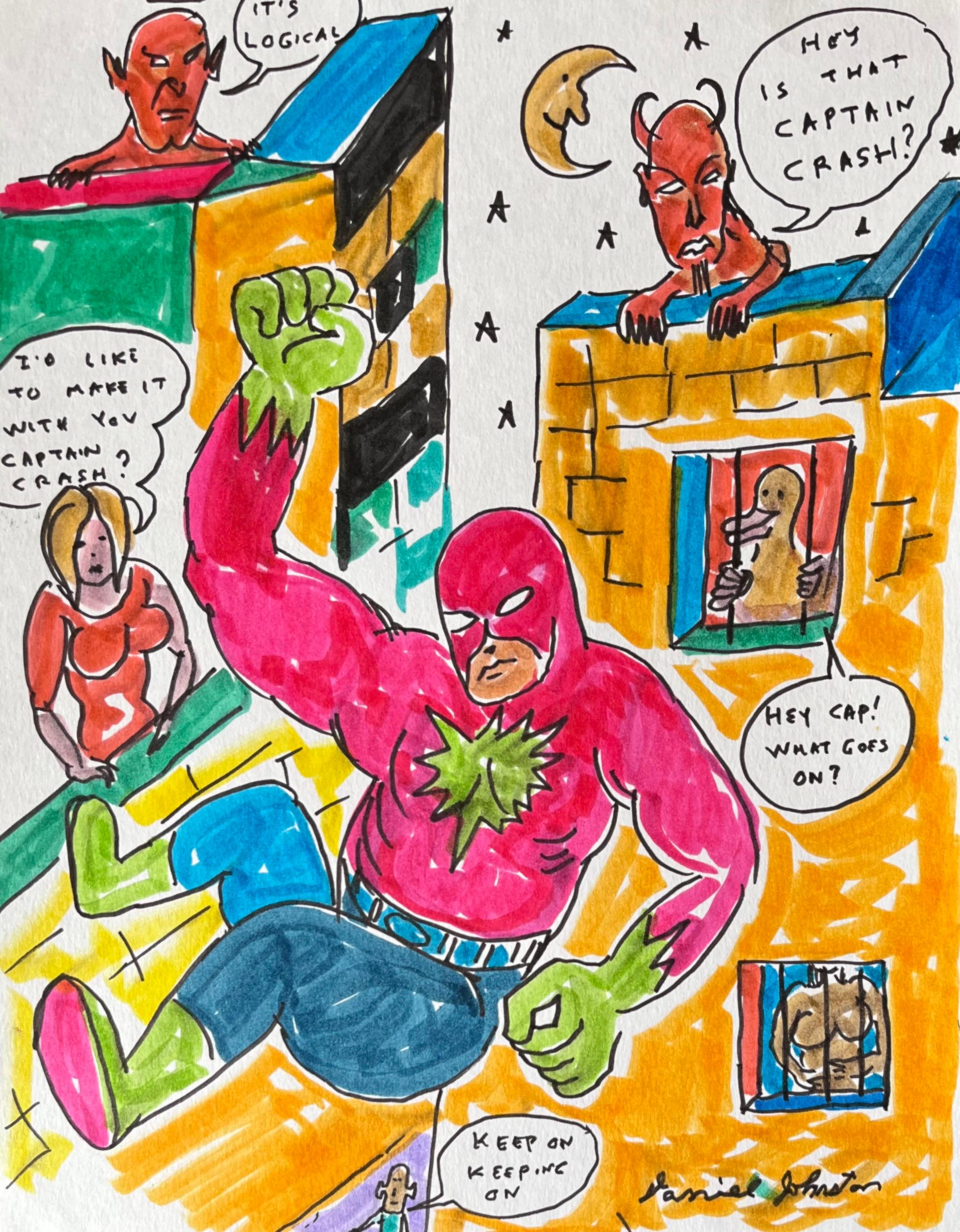 Es lógico - Daniel Johnston, Dibujo en tinta, Artista Pop Outsider, Austin, Texas