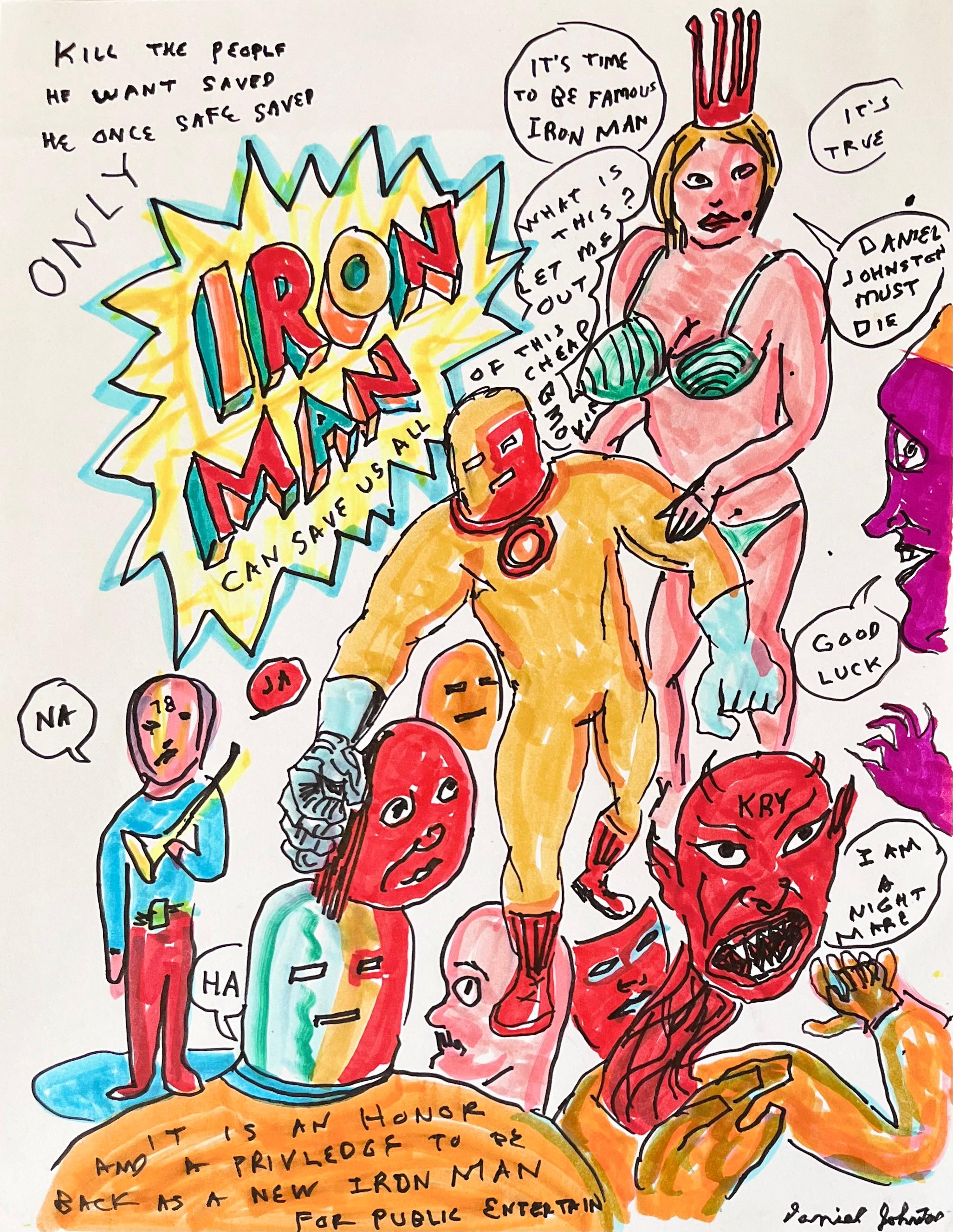 Kill The People He Want Saved - Daniel Johnston, Ink Drawing, Outsider Pop Art