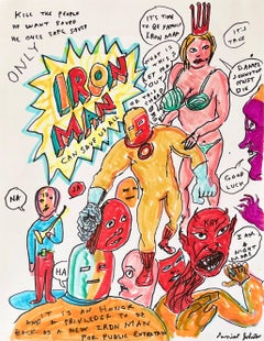 Kill The People He Want Saved - Daniel Johnston, Ink Drawing, Outsider Pop Art