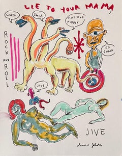 Lie to Your Mama - Daniel Johnston, Ink Drawing on Paper, Outsider Pop Artist