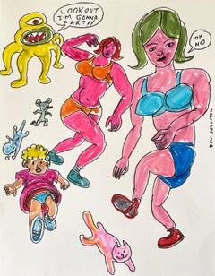 Look Out I'm Gonna Fart - Daniel Johnston, Drawing on Paper, Outsider Pop Artist