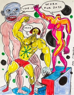 Love Is - Daniel Johnston, Drawing on Paper, Outsider Pop Artist, Austin, Texas