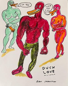 Luv You - Daniel Johnston, Drawing on Paper, Outsider Pop Artist, Austin, Texas