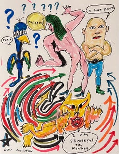 Mistake? - Daniel Johnston, Ink Drawing on Paper, Outsider Pop Artist, 2010