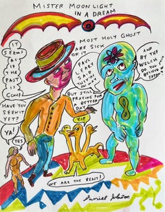 Mister Moonlight in a Dream - Daniel Johnston, Ink Drawing, Outsider Pop Artist