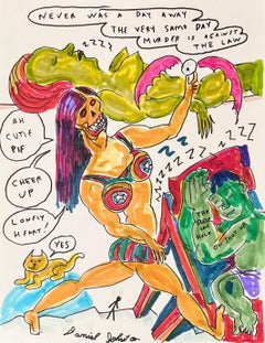 Never Was a Day Away - Daniel Johnston, Drawing on Paper, Outsider Pop Artist