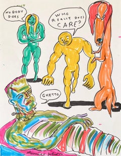 Nobody Does - Daniel Johnston, Drawing on Paper, Outsider Pop Art, Austin, Texas