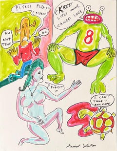 Please Please Please - Daniel Johnston, Ink Drawing on Paper, Outsider Pop Art